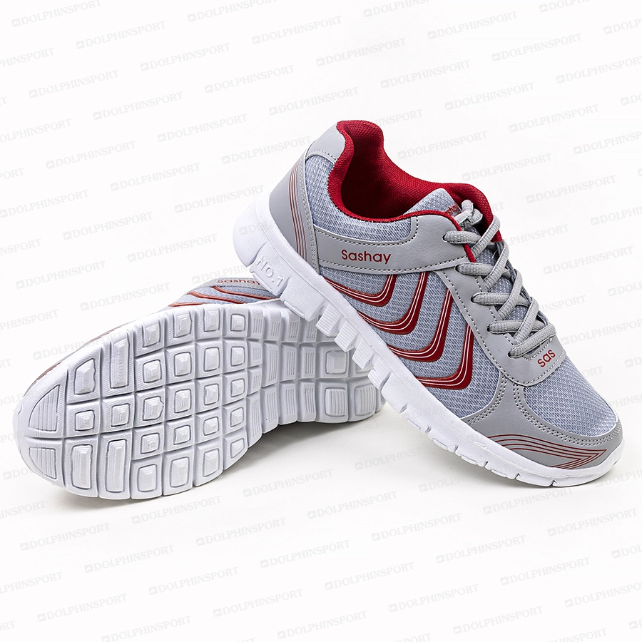 Кроссовки для бега KR-003/1 серо-красные