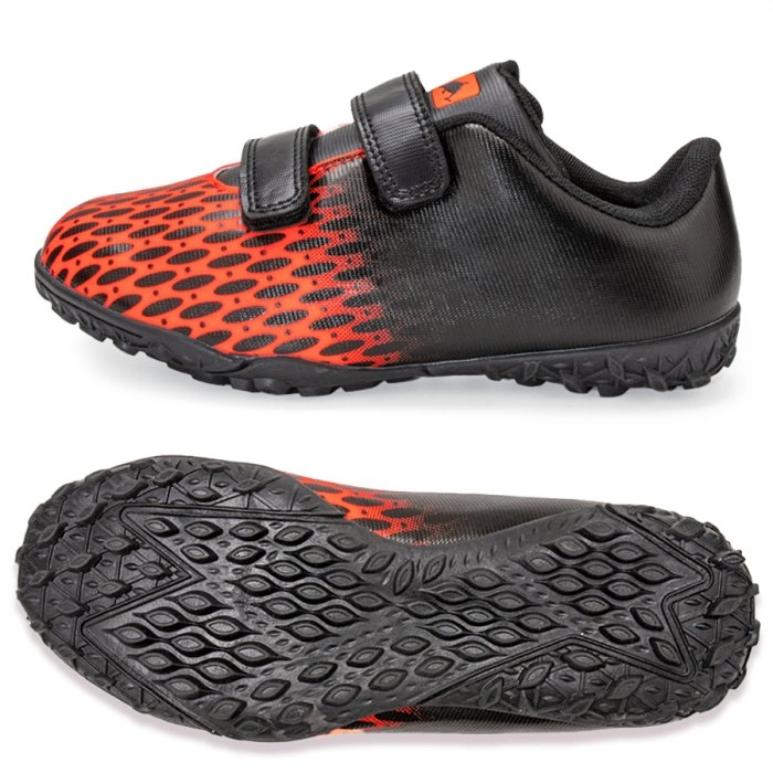 Бутсы футбольные KR-183 черно-оранжевые