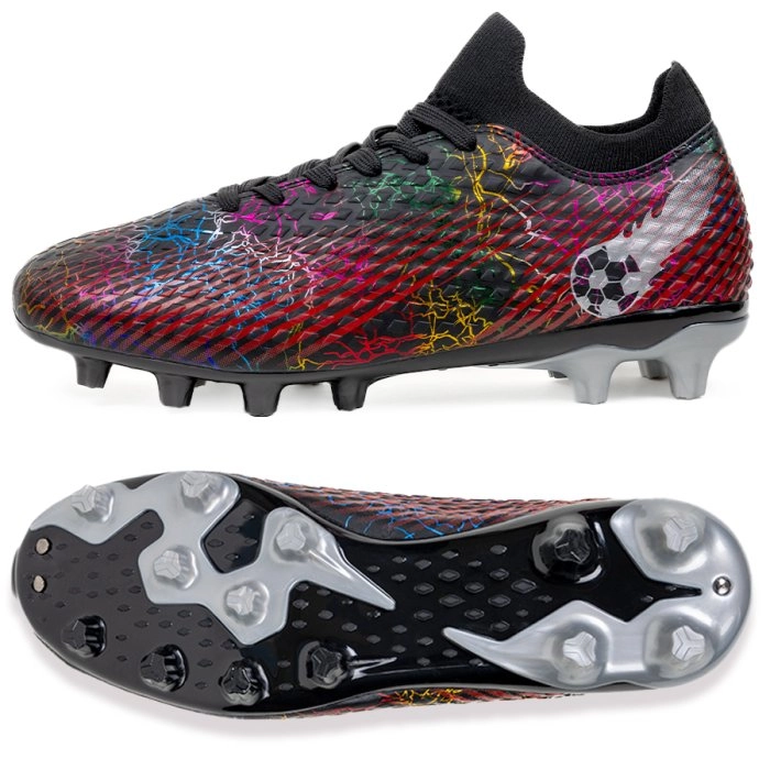 Бутсы футбольные KR-135 черно-красный