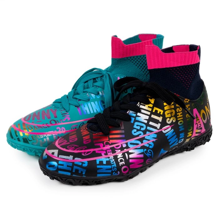 Бутсы футбольные KR-179 черный-бирюзовый