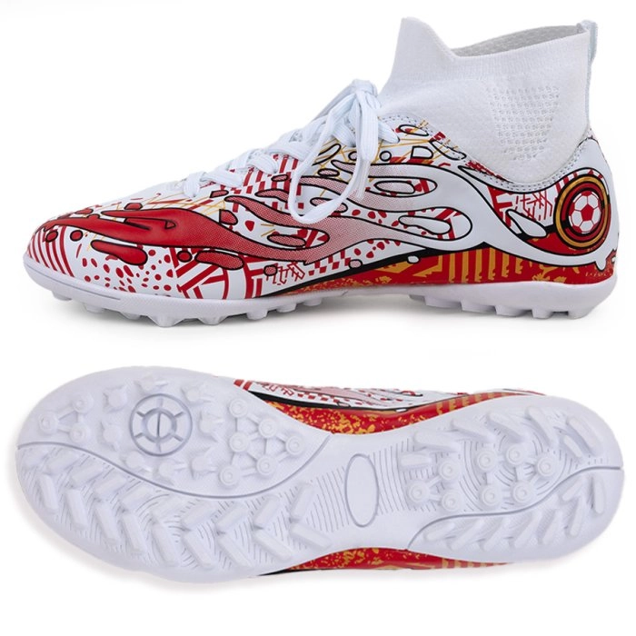 Бутсы футбольные KR-187 бело-красный