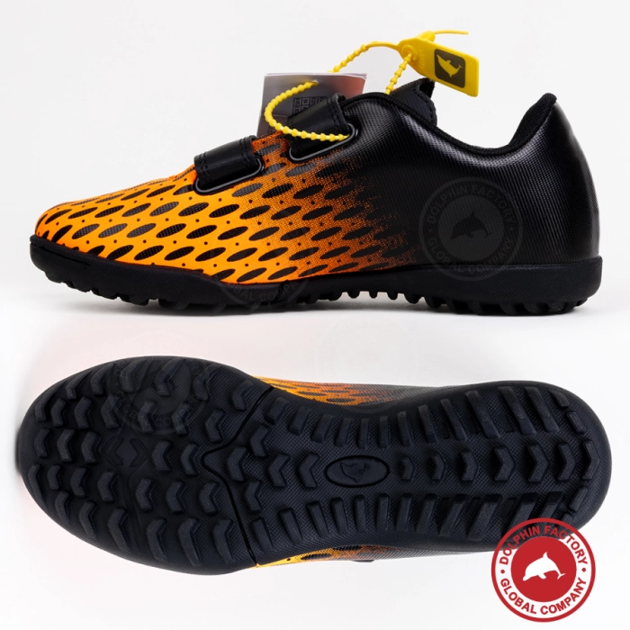 Бутсы футбольные KR-183 черно-оранжевый