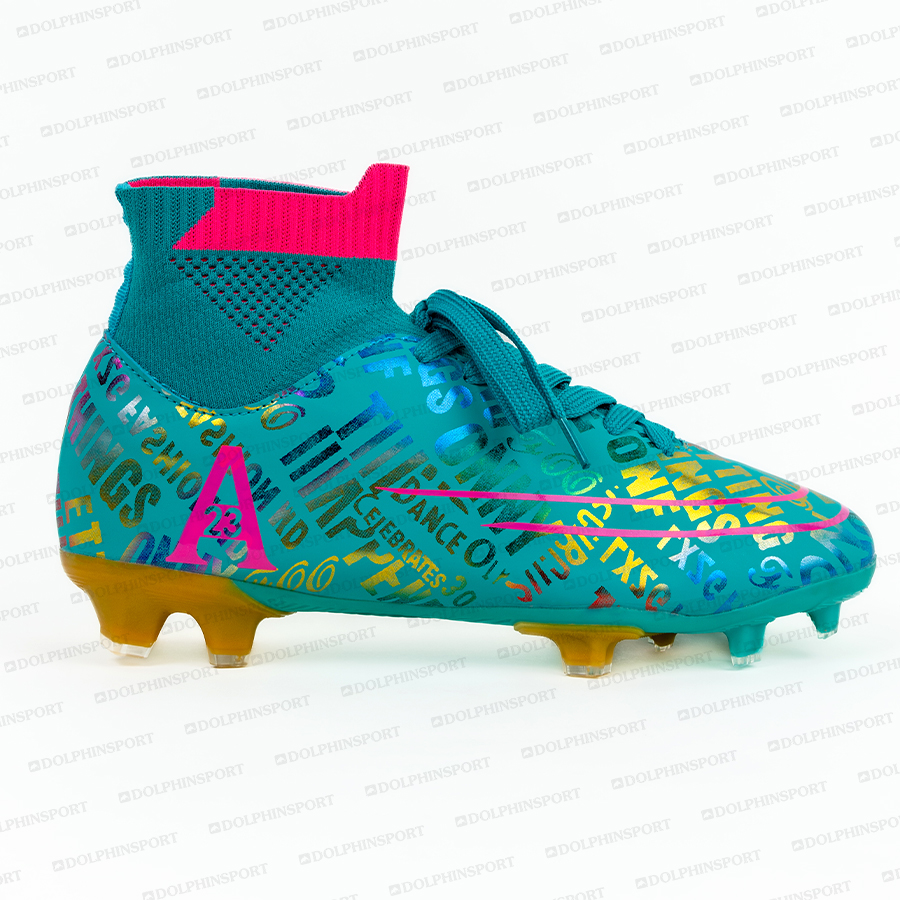 Бутсы футбольные KR-179/2 черный-бирюзовый