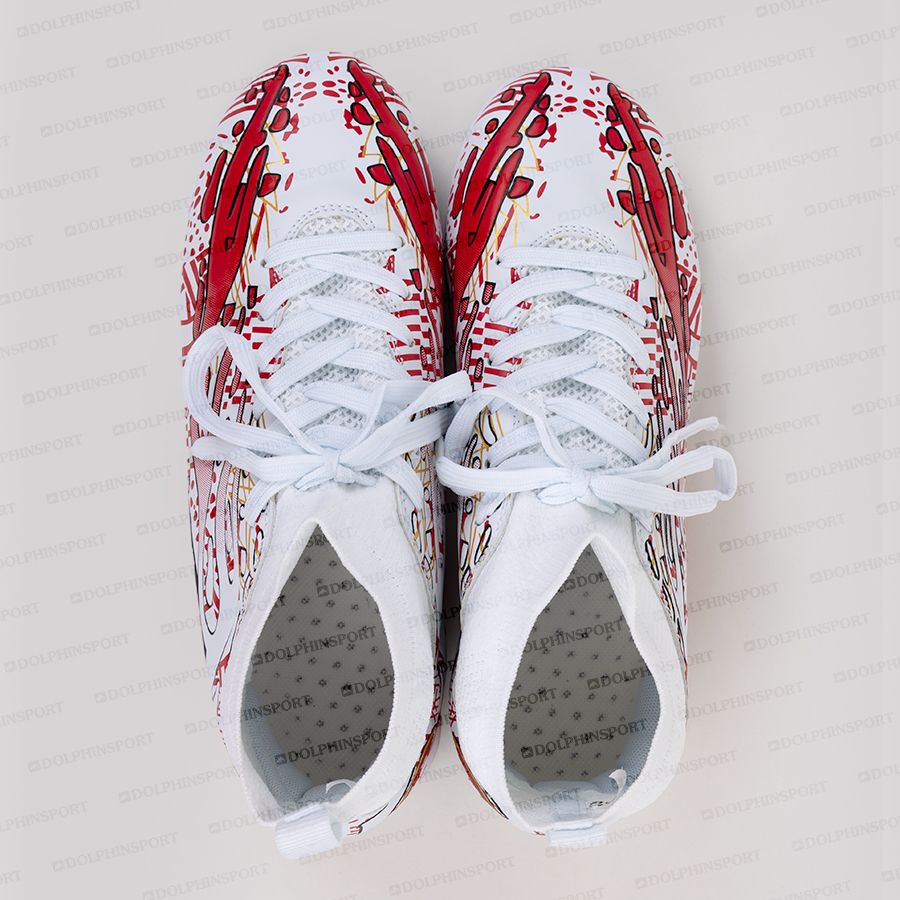 Бутсы футбольные KR-187 бело-красный