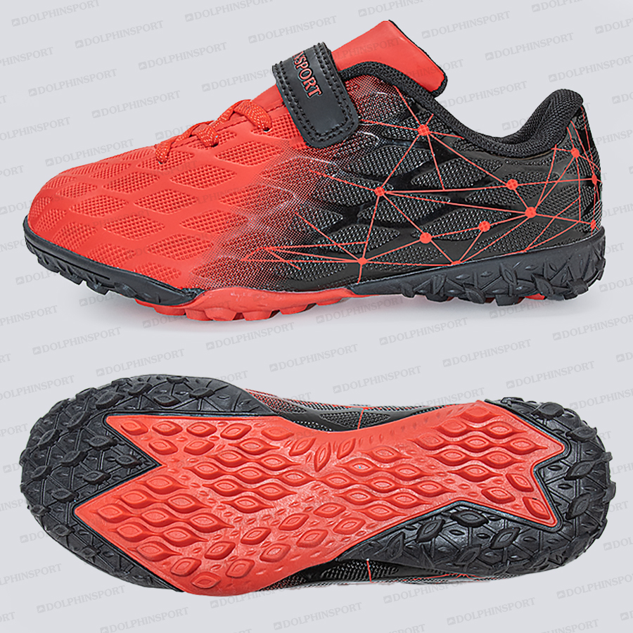 Бутсы футбольные KR-197 черно-красные