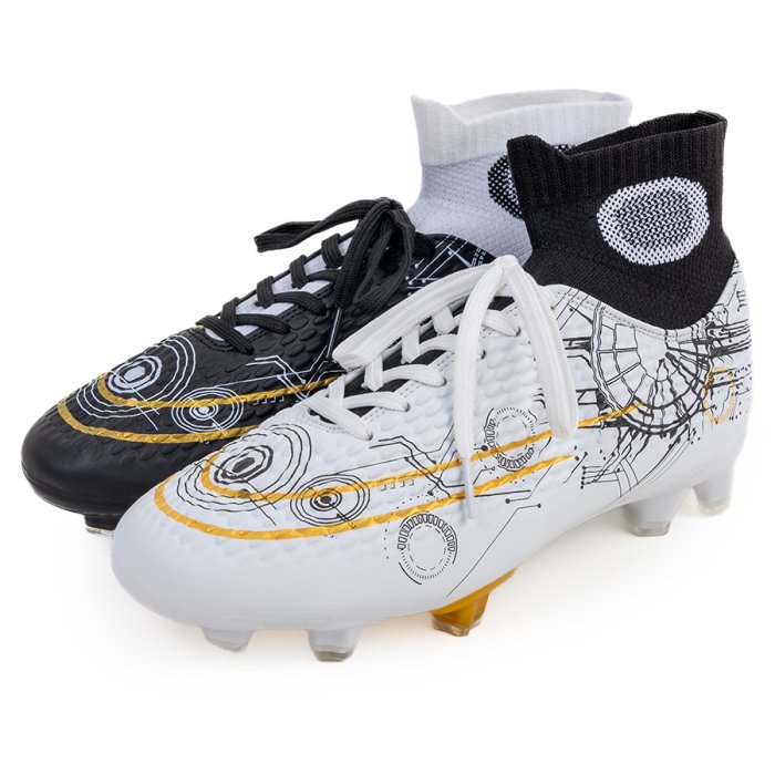 Бутсы футбольные KR-185 белый-черный