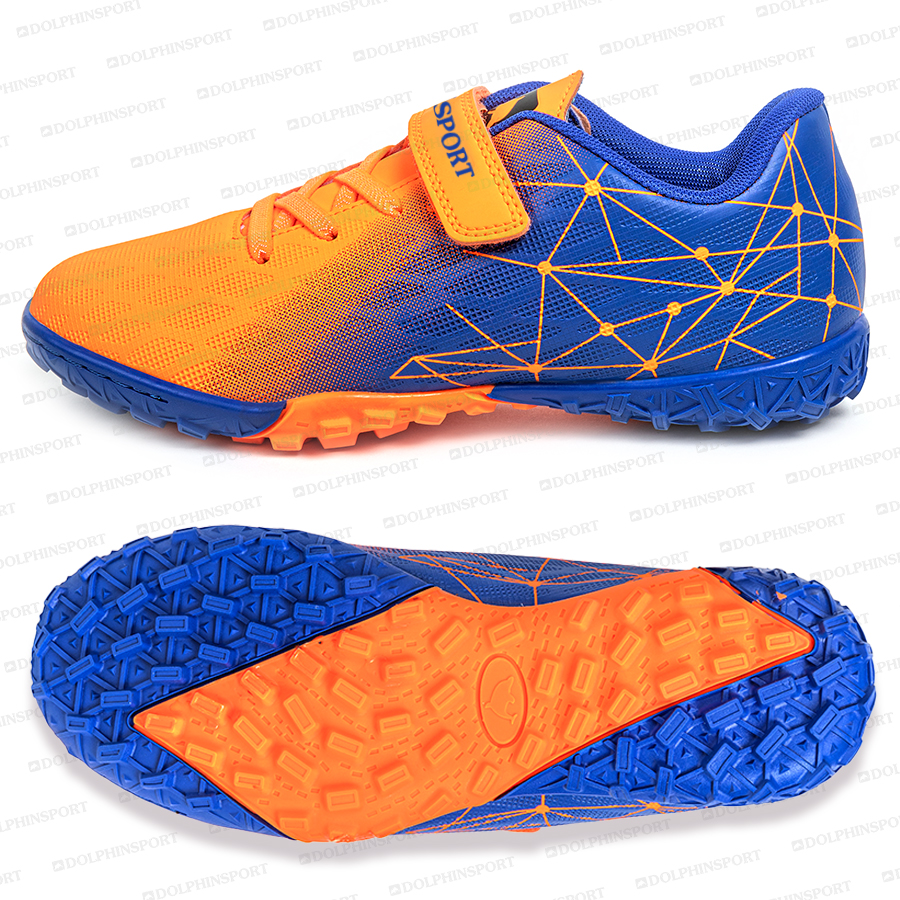 Бутсы футбольные KR-197 сине-оранжевые