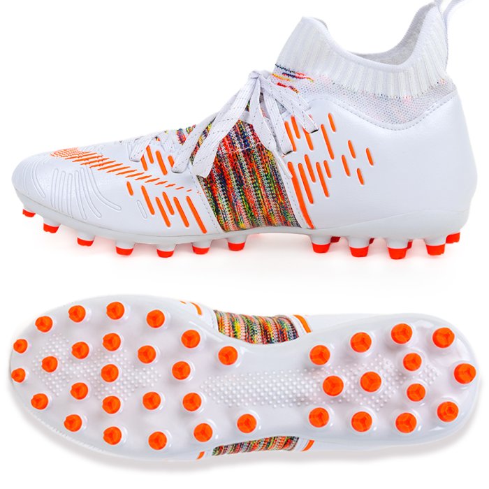 Бутсы футбольные KR-177/2 бело-оранжевый