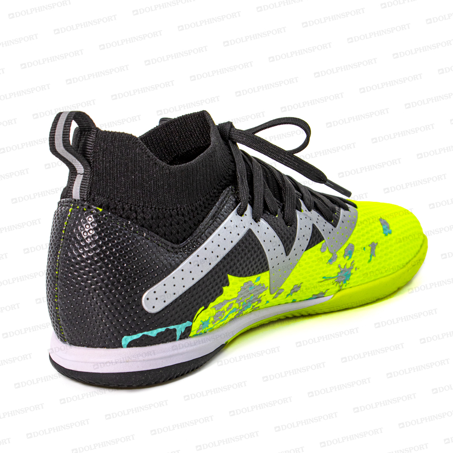 Бутсы футбольные KR-193/2 черно-салатовые