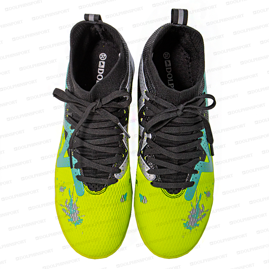 Бутсы футбольные KR-193/2 черно-салатовые