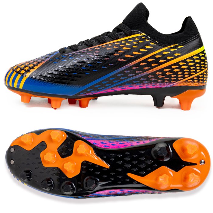 Бутсы футбольные KR-158 черно-оранжевый