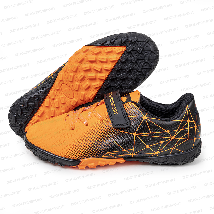 Бутсы футбольные KR-197 черно-оранжевые