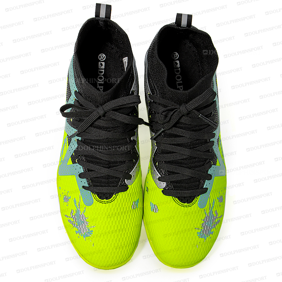 Бутсы футбольные KR-193 черно-салатовые