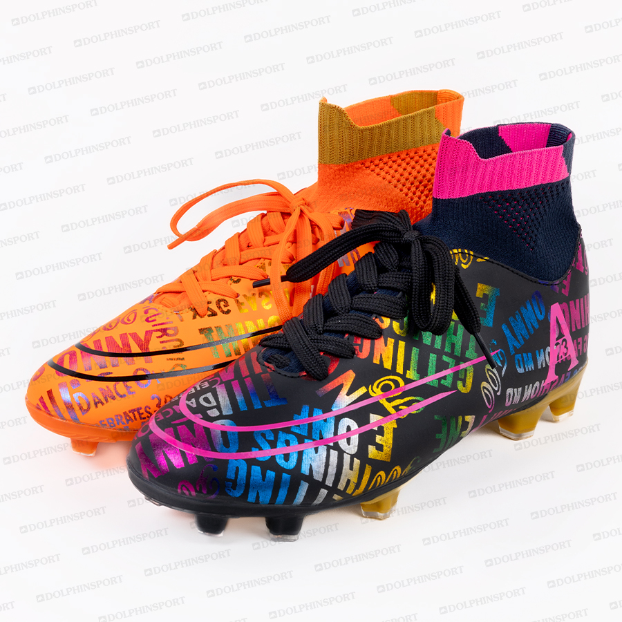 Бутсы футбольные KR-179/2 черный-оранжевый