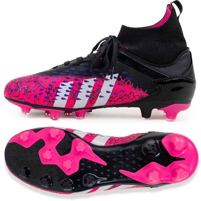 Бутсы футбольные KR-180/2 черно-розовые