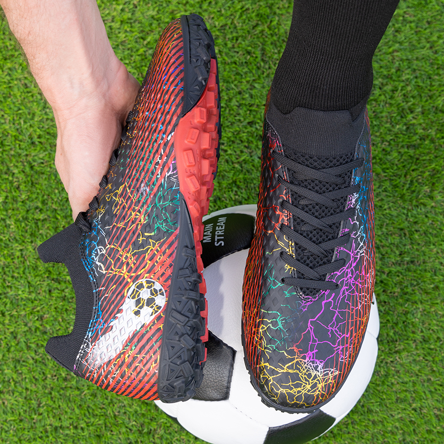 Бутсы футбольные KR-134 черно-красные