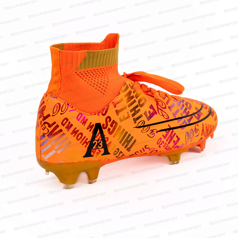 Бутсы футбольные KR-179/2 черный-оранжевый