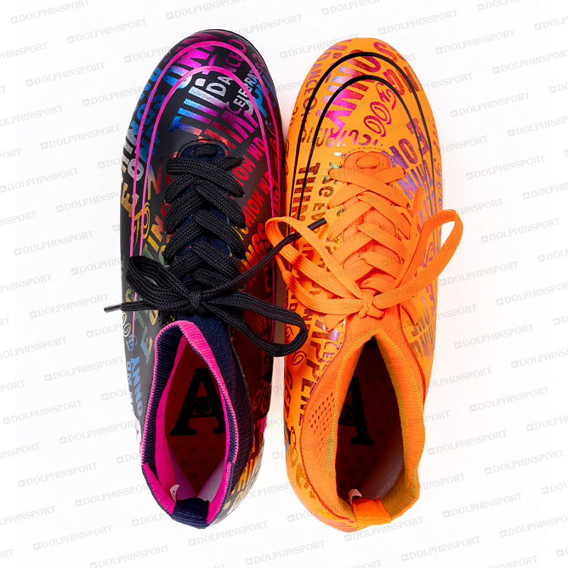 Бутсы футбольные KR-179/2 черный-оранжевый