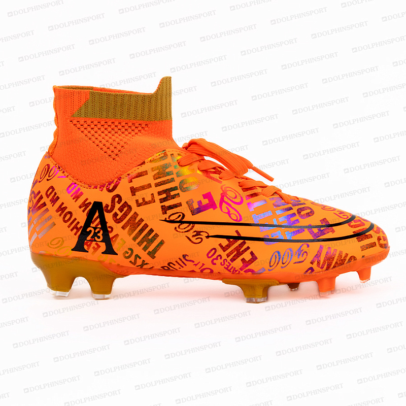 Бутсы футбольные KR-179/2 черный-оранжевый