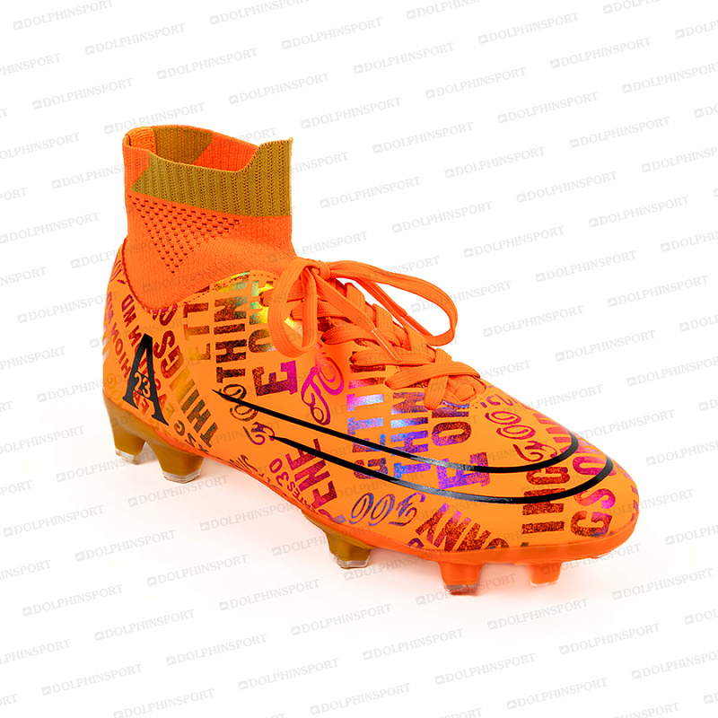 Бутсы футбольные KR-179/2 черный-оранжевый